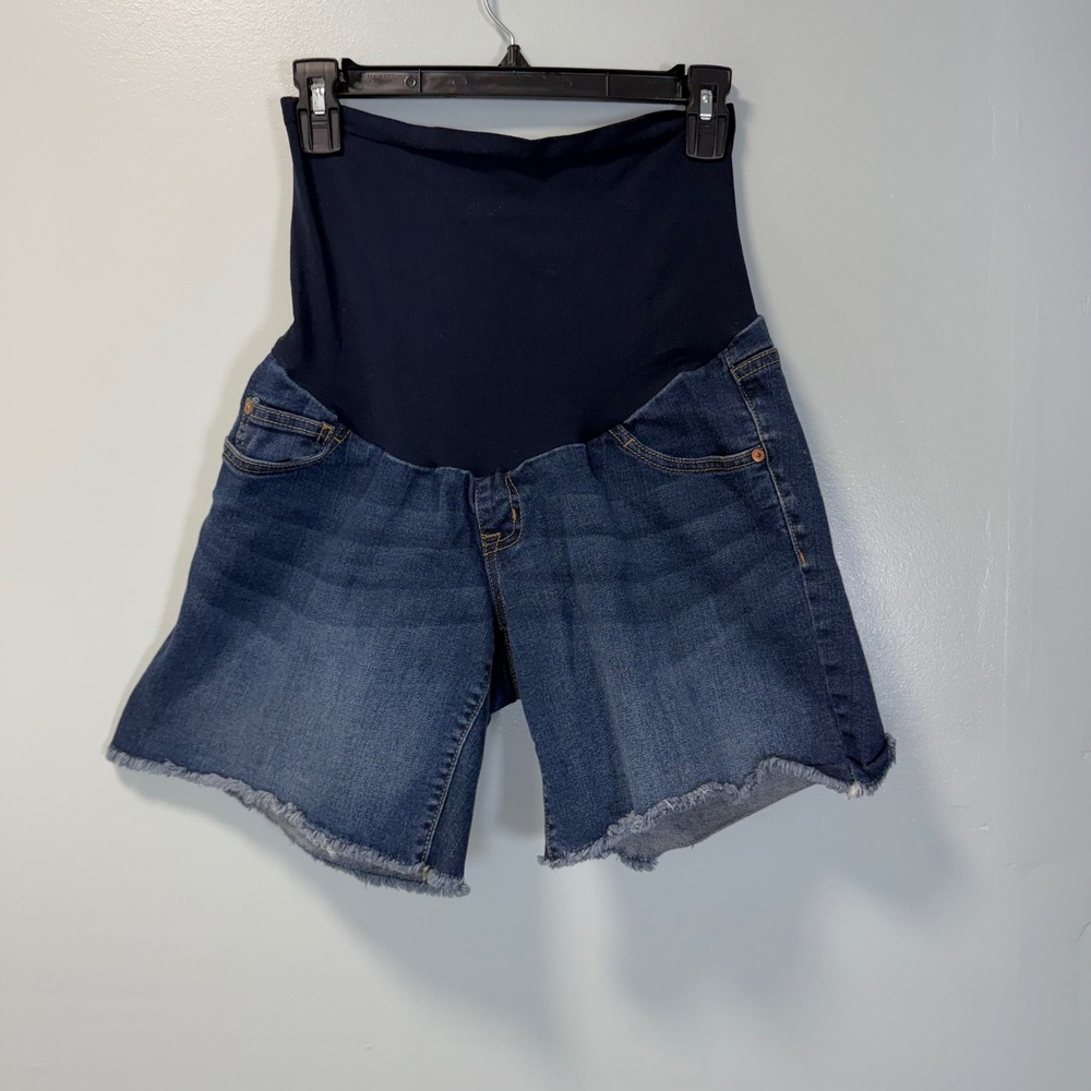 Indigo Blue Maternity Secret Fit Belly Denim Shorts Medium Blue Wash Size M